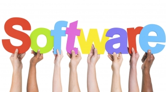 Diverse Hands Holding the Word Software